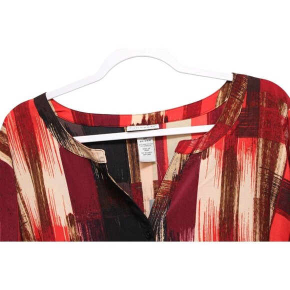 NWT Catherines Blouse Size 3X 26W 28W Abstract Button Front Stretch Career Boho - Picture 7 of 15